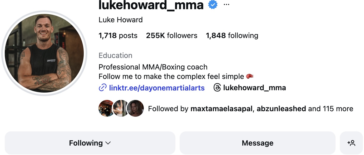 Luke Instagram profile